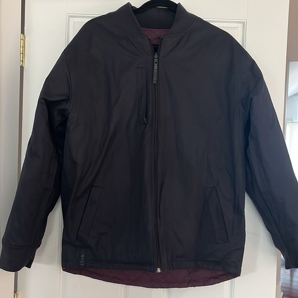 BYLT hi-lo reversible bomber jacket maroon size L - Picture 6 of 6